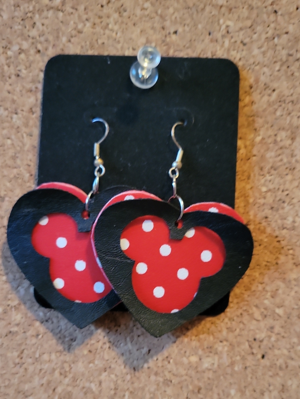 Heart-Shaped Red Polka Dot Earrings